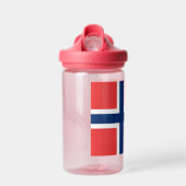 Mit Monogramm Norwegen, norwegische Flagge, Kinder Trinkflasche (Vorne)