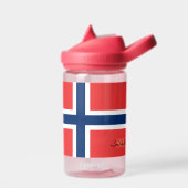 Mit Monogramm Norwegen, norwegische Flagge, Kinder Trinkflasche (Links)