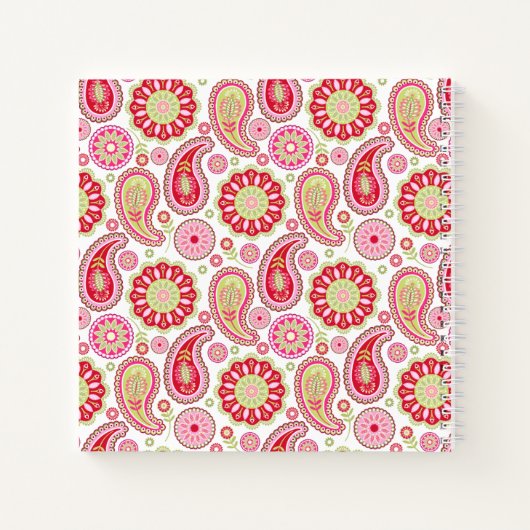 Mit Monogramm Notebook in Rot, Rosa und Grün. Notizblock (Rückseite)