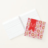 Mit Monogramm Notebook in Rot, Rosa und Grün. Notizblock (Innenseite)