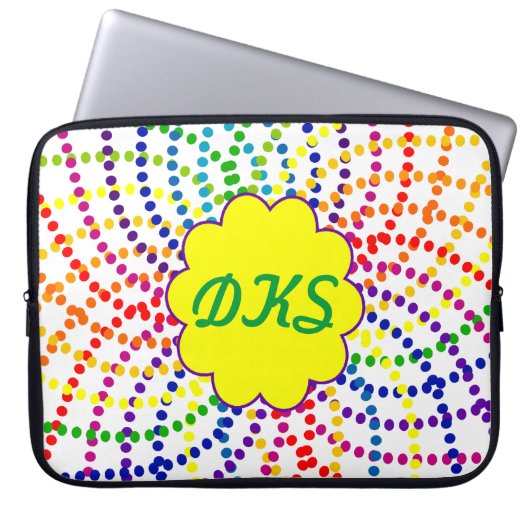 Mit Monogramm Notebook Laptopschutzhülle (Vorderseite)