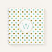 Mit Monogramm Notebook mit Gold- und Mini-Polka-Do Notizblock (Vorderseite)