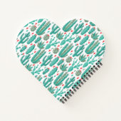 Mit Monogramm Notebook mit Kaktus in grün weiß Notizblock (Rückseite)