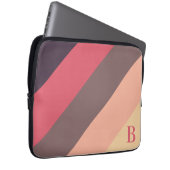 Mit Monogramm Notebook mit rotem und braunem Strei Laptopschutzhülle (Vorne Rechts)