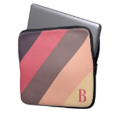 Mit Monogramm Notebook mit rotem und braunem Strei Laptopschutzhülle (Vorderseite Links)