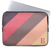 Mit Monogramm Notebook mit rotem und braunem Strei Laptopschutzhülle (Vorderseite)
