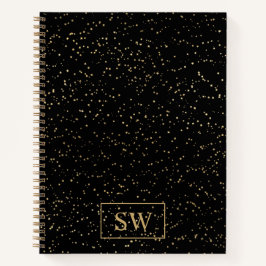 Mit Monogramm Notebook mit winzigen Gold Stars Notizblock