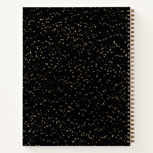 Mit Monogramm Notebook mit winzigen Gold Stars Notizblock (Rückseite)