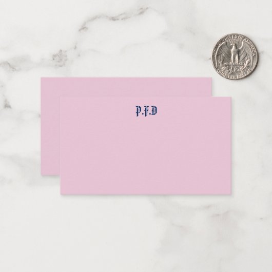 Mit Monogramm Notecard Mitteilungskarte (Vorderseite/Rückseite Beispiel)