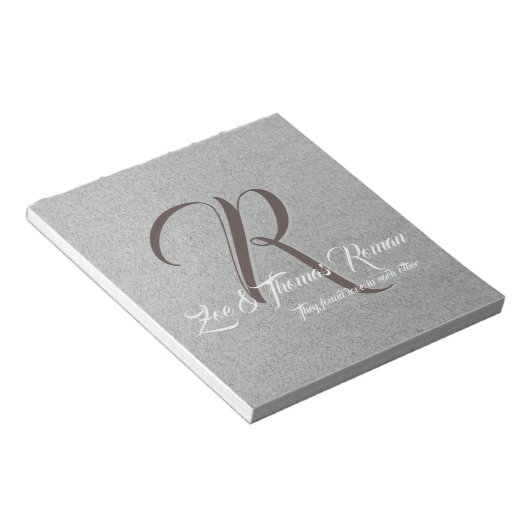 Mit Monogramm Notizblock (angewinkelt)