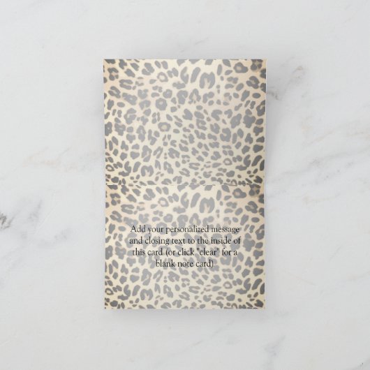 Mit Monogramm Notizkarte aus Sassy Leopard (Innenseite)