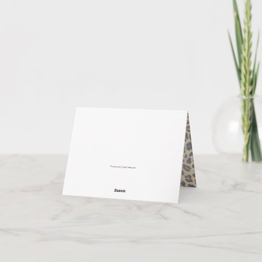 Mit Monogramm Notizkarte aus Sassy Leopard (Rückseite)