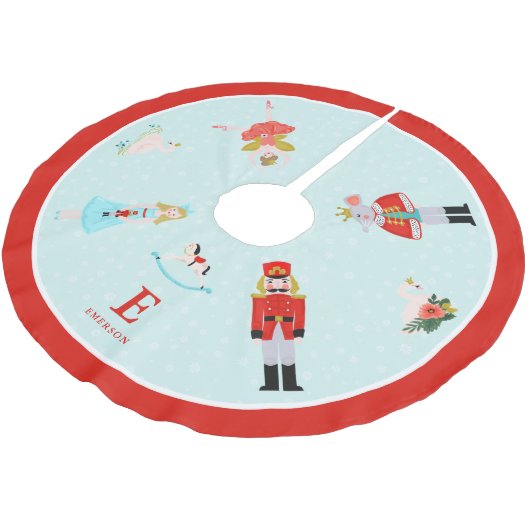 Mit Monogramm Nutcracker Ballet-Zeichen Polyester Weihnachtsbaumdecke (Schrägansicht)