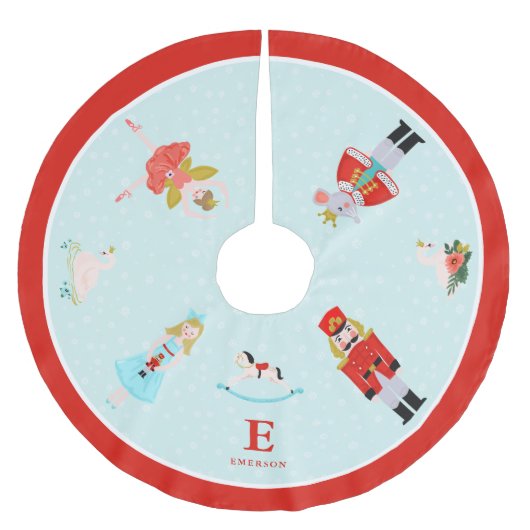 Mit Monogramm Nutcracker Ballet-Zeichen Polyester Weihnachtsbaumdecke (Vorderseite)