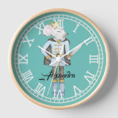 Mit Monogramm Nutcracker Blue Uhr (Vorderseite)