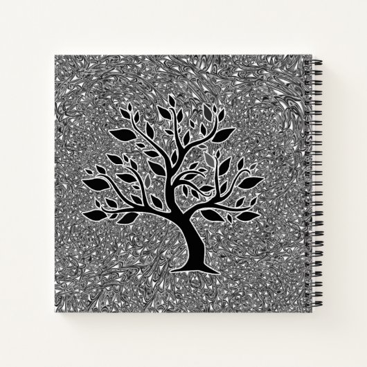 Mit Monogramm Oak Tree Silhouette mit Paisley Notizblock (Rückseite)