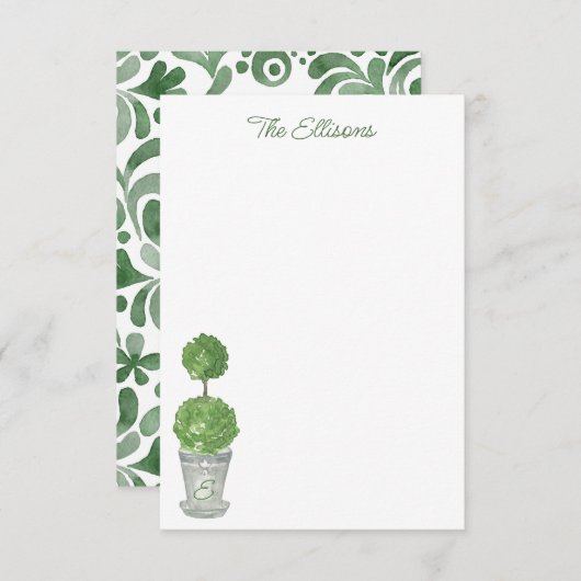 Mit Monogramm oberflächliche Mitteilungskarten (Vorne/Hinten)