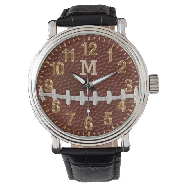 MIT MONOGRAMM oder Jersey NUMMER Football Watches Armbanduhr (Vorderseite)