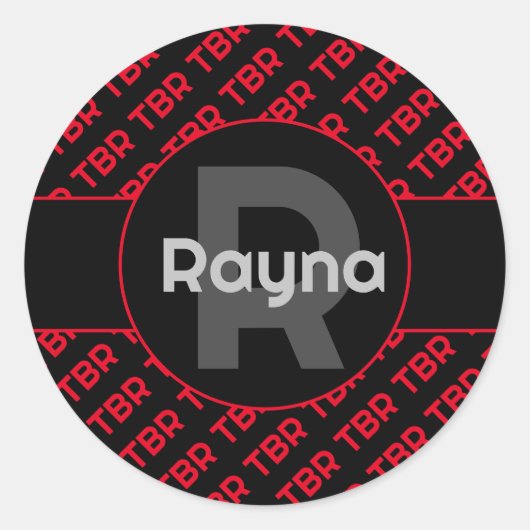 Mit Monogramm, ohne TBR zu beenden Runder Aufkleber (Vorderseite)