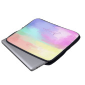 Mit Monogramm Ölfarben Pinselstriche Laptopschutzhülle (Vorne Knopf)