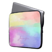 Mit Monogramm Ölfarben Pinselstriche Laptopschutzhülle (Vorderseite Links)