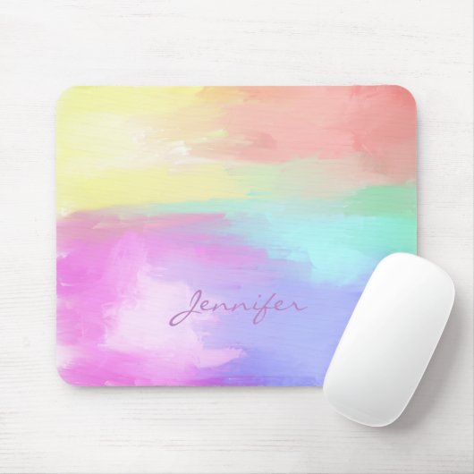 Mit Monogramm Ölfarben Pinselstriche Mousepad (Mit Mouse)