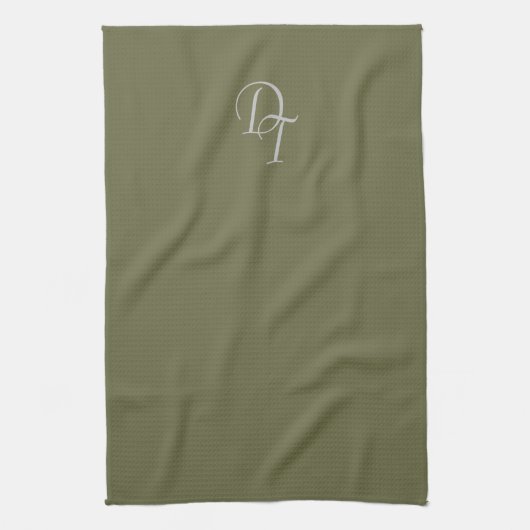 Mit Monogramm - Olivenöl Geschirrtuch (Vertikal)