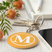 Mit Monogramm Orange BB Schlüsselanhänger (Seite)