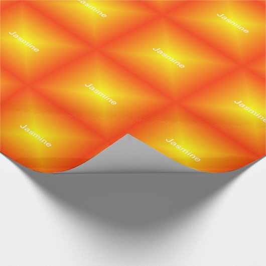 Mit Monogramm Orange Geschenkpapier (Ecke)