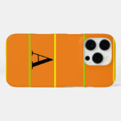 Mit Monogramm orange grüne Streifen Case-Mate iPhone Hülle (Rückseite (Horizontal))