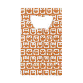 Mit Monogramm Orange Owls Geldkarten Flaschenöffner (Rückseite)