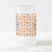 Mit Monogramm Orange Owls Mattglas Bierglas (Mittel)