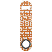 Mit Monogramm Orange Owls Speed Flaschenöffner (Rückseite)