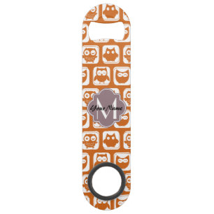 Mit Monogramm Orange Owls Speed Flaschenöffner
