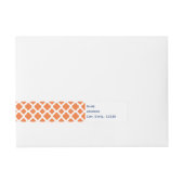 Mit Monogramm Orange und Royal Blue Quatrefoil Rundum-Adressaufkleber (Vorderseite)