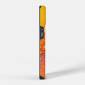 Mit Monogramm orangefarbener Glitzer iPhone Hülle (Rechte Seite)