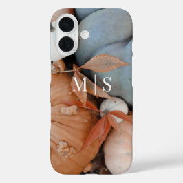 Mit Monogramm Orangen- und Blaufallpumpen iPhone 16 Hülle