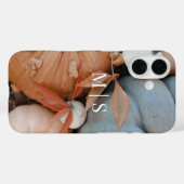 Mit Monogramm Orangen- und Blaufallpumpen Case-Mate iPhone Hülle (Rückseite (Horizontal))
