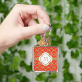 Mit Monogramm Orangen-und Goldmarokkaner Schlüsselanhänger (Hand)