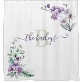 Mit Monogramm Orchid-Duschvorhang Duschvorhang (Vorderseite)