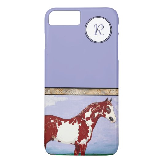 Mit Monogramm Overo Paint Horse Case-Mate iPhone Hülle (Rückseite)