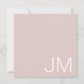 Mit Monogramm Oversible  Blush Pink Chic Mitteilungskarte (Vorderseite)
