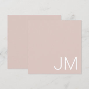 Mit Monogramm Oversible  Blush Pink Chic Mitteilungskarte