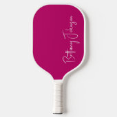 Mit Monogramm Paddel in Hot Pink Pickleball Schläger (Rückseite)