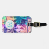 Mit Monogramm Palmbaum Gepäckanhänger (Vorderseite horizontal)