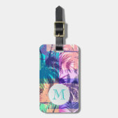 Mit Monogramm Palmbaum Gepäckanhänger (Vorderseite vertikal)