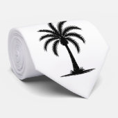 Mit Monogramm Palmbaum-Silhouette Krawatte (Gerollt)