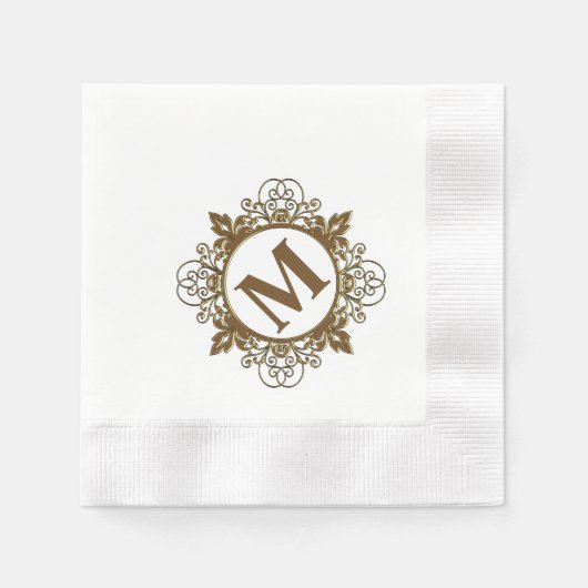 Mit Monogramm Paper Napkins Serviette (Vorderseite)