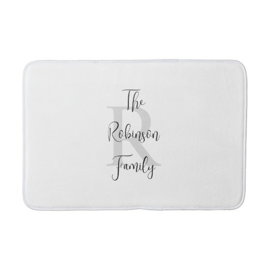 Mit Monogramm Papierhandtuch, weiß und schwarz Badematte (Vorderseite)