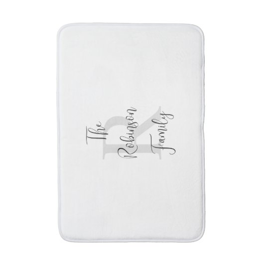 Mit Monogramm Papierhandtuch, weiß und schwarz Badematte (Vorderseite Vertikal)